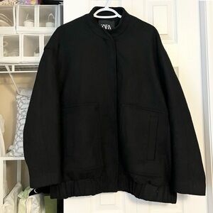 Zara Elevated Wool Bomber Jacket
